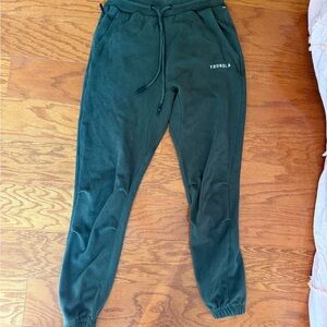 YoungLA Green Sweatpants with Elastic Cuffs and Drawstring Waist